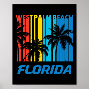 Retro West Palm Beach Florida Palmen Urlaub Poster