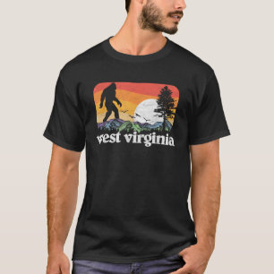 Retro West Virginia Bigfoot Berg Bäume Natur T-Shirt