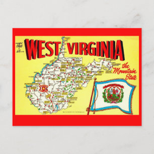 Retro-West-Virginia-Karte Postkarte