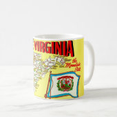Retro-West-Virginia-Karten-Tasse Kaffeetasse (VorderseiteRechts)