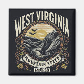 Retro West Virginia Magnet (Vorne)