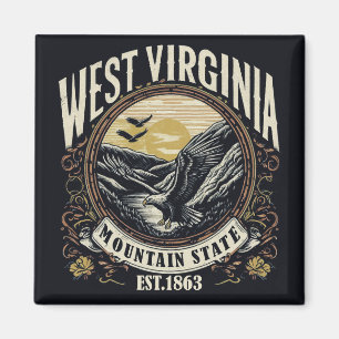 Retro West Virginia Magnet