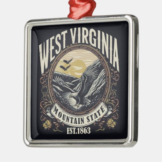 Retro West Virginia Ornament Aus Metall (Links)
