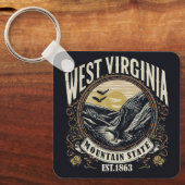 Retro West Virginia Schlüsselanhänger (Vorderseite)