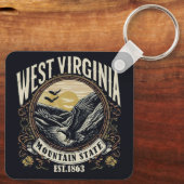 Retro West Virginia Schlüsselanhänger (Rückseite)
