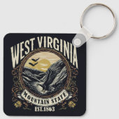 Retro West Virginia Schlüsselanhänger (Rückseite)