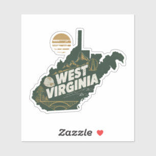 Retro West Virginia Staat Autoaufkleber Aufkleber