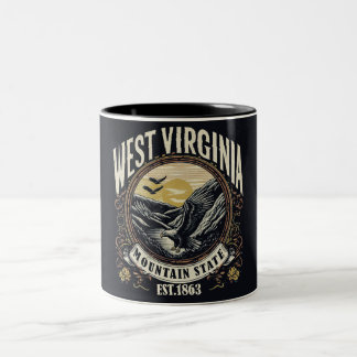 Retro West Virginia Zweifarbige Tasse