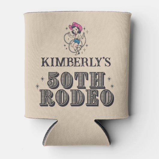Retro Western 50. Rodeo Geburtstag Dosenkühler (Vorderseite)