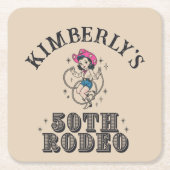 Retro Western 50. Rodeo Geburtstag Rechteckiger Pappuntersetzer (Vorderseite)