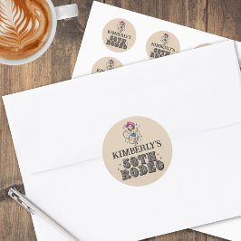 Retro Western 50. Rodeo Geburtstag Runder Aufkleber