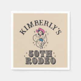 Retro Western 50. Rodeo Geburtstag Serviette