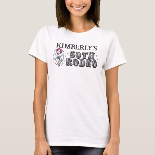 Retro Western 50. Rodeo Geburtstag T-Shirt (Vorderseite)