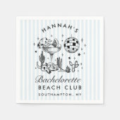 Retro Western Bachelorette Blue Paper Napkins Serviette (Vorderseite)