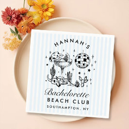 Retro Western Bachelorette Blue Paper Napkins Serviette