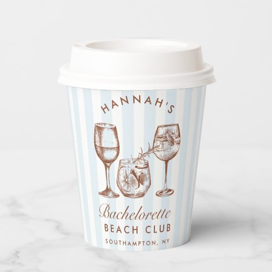 Retro Western Bachelorette Pappbecher (Rückseite)