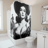 Retro-Western-Button Duschvorhang (Beispiel)