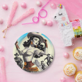 Retro-Western-Button Pappteller (Party)