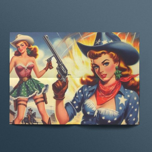 Retro Western Country Girls Seidenpapier