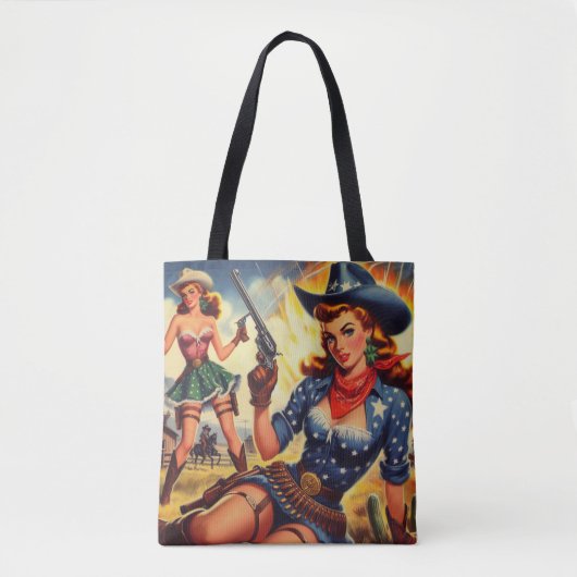 Retro Western Country Girls Tasche (Vorderseite)
