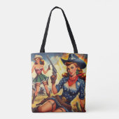 Retro Western Country Girls Tasche (Rückseite)