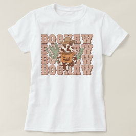 Retro Western Cowboy Ghost Boo Haw Halloween T-Shirt