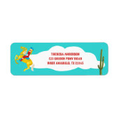 Retro Western Cowgirl auf Pferde Rücksendeadresse (Vorne)