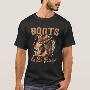 Retro Western Cowgirl Cowboy Hut Stiefel auf dem B T-Shirt