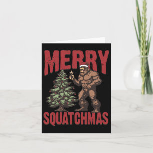 Retro Western Frohe Squatchmas Lustiger Bigfoot We Karte