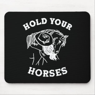 Retro Western Girl Hold Your Horseback Ridi Mousepad
