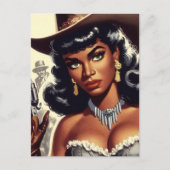 Retro Western Girl Postkarte (Vorderseite)