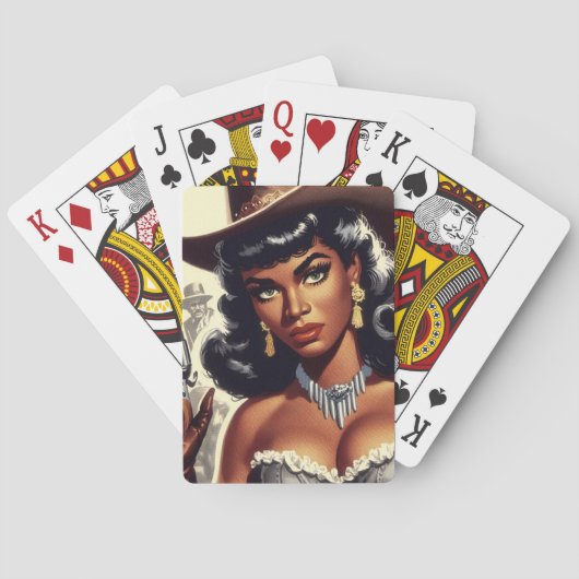 Retro Western Girl Spielkarten (Rückseite)