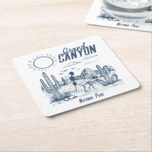 Retro Western Grand Canyon Nationalpark Tal  Rechteckiger Pappuntersetzer