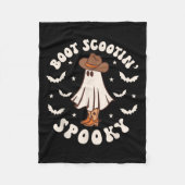 Retro Western Halloween Cute Ghost Funny Boot Scoo Fleecedecke (Vorderseite)