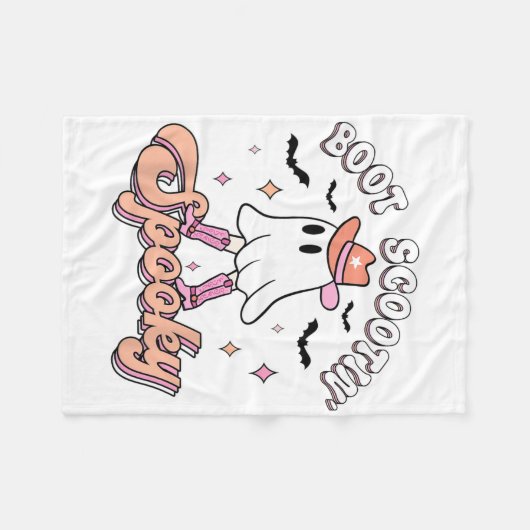 Retro Western Halloween Niedlich Ghost Funny Boot  Fleecedecke (Vorderseite (Horizontal))
