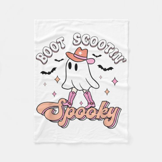 Retro Western Halloween Niedlich Ghost Funny Boot  Fleecedecke (Vorderseite)