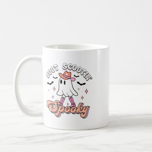 Retro Western Halloween Niedlich Ghost Funny Boot Kaffeetasse (Links)