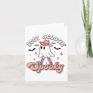 Retro Western Halloween Niedlich Ghost Funny Boot  Karte