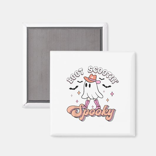 Retro Western Halloween Niedlich Ghost Funny Boot  Magnet (Vorderseite/Rückseite)