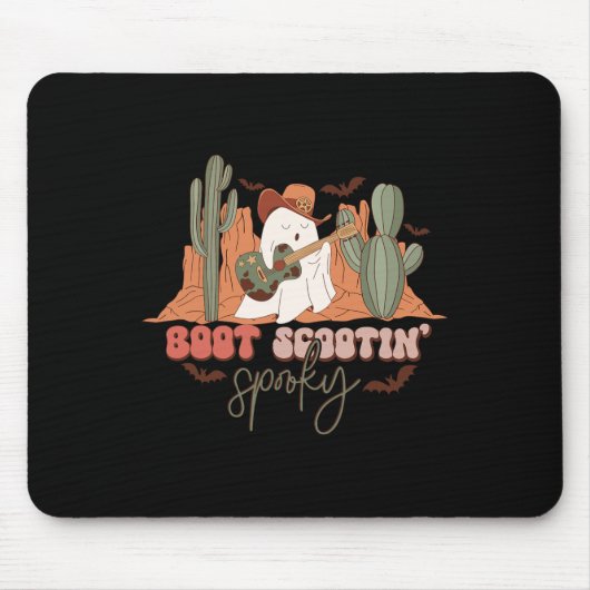 Retro Western Halloween Niedlich Ghost Funny Boot Mousepad (Vorne)