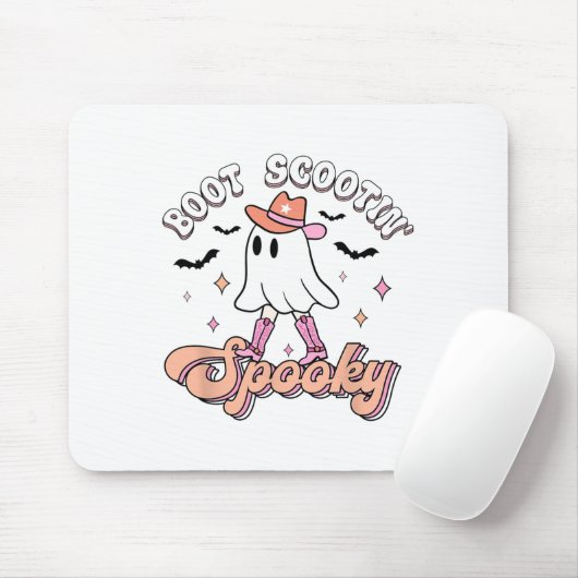 Retro Western Halloween Niedlich Ghost Funny Boot Mousepad (Mit Mouse)