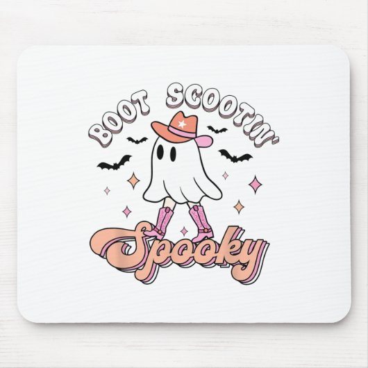 Retro Western Halloween Niedlich Ghost Funny Boot Mousepad (Vorne)