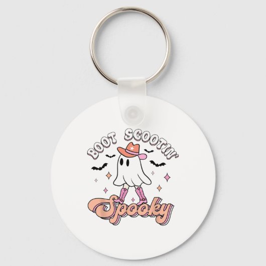 Retro Western Halloween Niedlich Ghost Funny Boot  Schlüsselanhänger (Vorderseite)