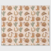 Retro Western Halloween Trendy Boho Geschenkpapier (Flach)