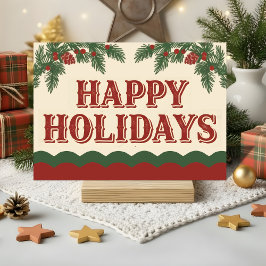 Retro Western Happy Holidays Christmas Feiertagskarte