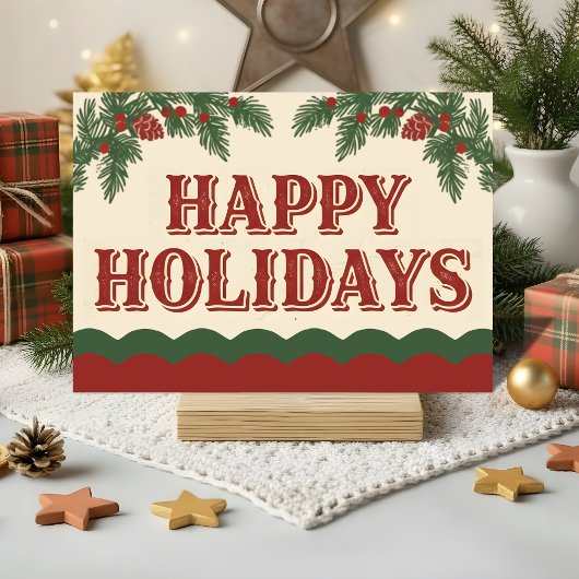 Retro Western Happy Holidays Christmas Feiertagskarte