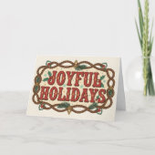 Retro Western Joyful Holidays Christmas Feiertagskarte (Vorderseite)