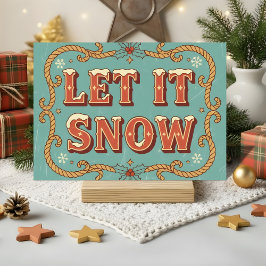 Retro Western Let It Snow Christmas Feiertagskarte