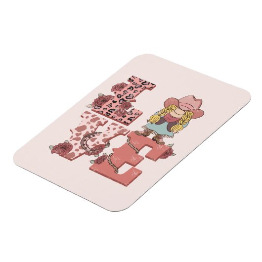 Retro-Western-Liebe Magnet (Linke Seite)