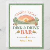 Retro-Western-Pickleball-Dink-&-Drink-Bar-Schild (Vorderseite)